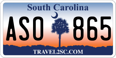 SC license plate ASO865