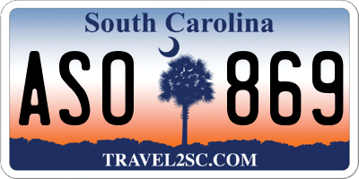 SC license plate ASO869