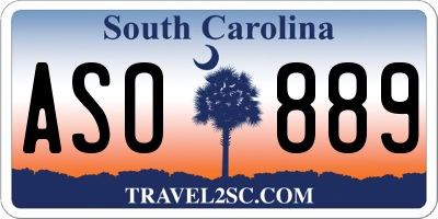 SC license plate ASO889