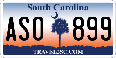 SC license plate ASO899