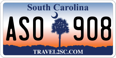 SC license plate ASO908