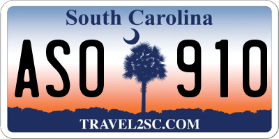 SC license plate ASO910