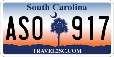 SC license plate ASO917