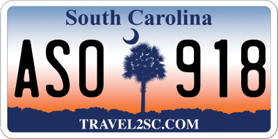 SC license plate ASO918