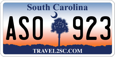SC license plate ASO923