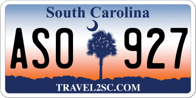 SC license plate ASO927