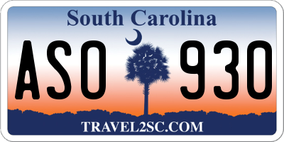 SC license plate ASO930