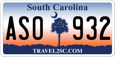 SC license plate ASO932