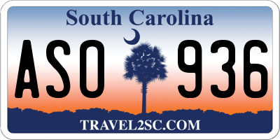 SC license plate ASO936