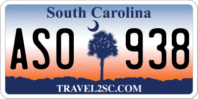 SC license plate ASO938