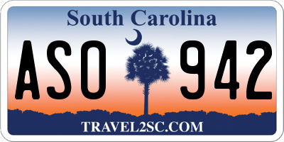 SC license plate ASO942