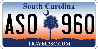 SC license plate ASO960