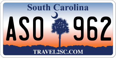 SC license plate ASO962