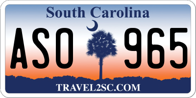 SC license plate ASO965