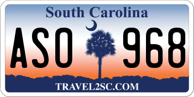 SC license plate ASO968