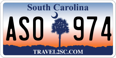 SC license plate ASO974