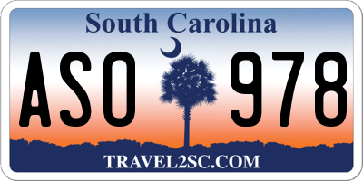SC license plate ASO978