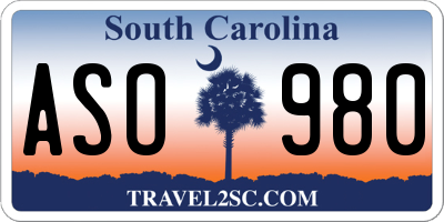 SC license plate ASO980