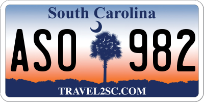 SC license plate ASO982