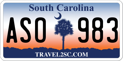 SC license plate ASO983