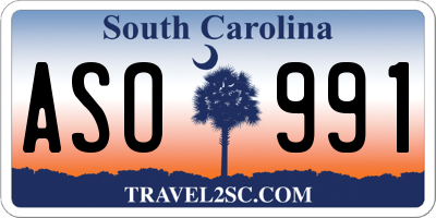SC license plate ASO991