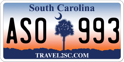SC license plate ASO993