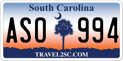 SC license plate ASO994