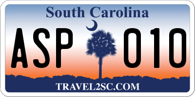 SC license plate ASP010