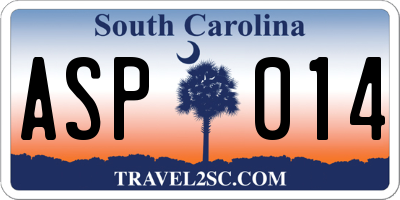 SC license plate ASP014