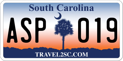 SC license plate ASP019