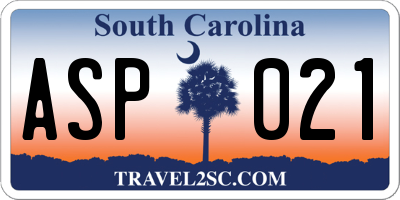 SC license plate ASP021