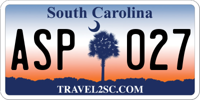 SC license plate ASP027