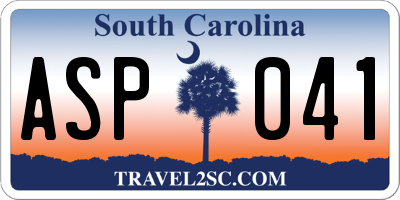 SC license plate ASP041
