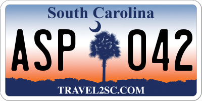 SC license plate ASP042