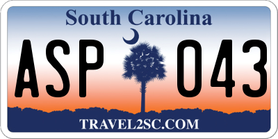 SC license plate ASP043