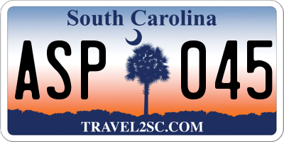 SC license plate ASP045