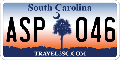 SC license plate ASP046