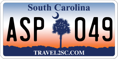 SC license plate ASP049