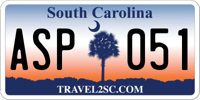 SC license plate ASP051