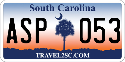 SC license plate ASP053