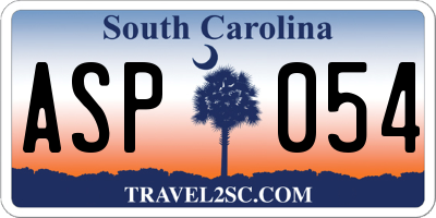 SC license plate ASP054