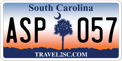 SC license plate ASP057