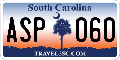 SC license plate ASP060