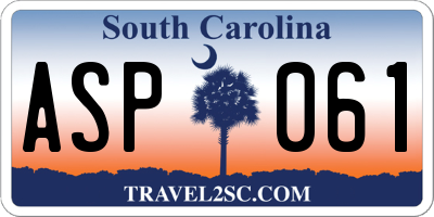 SC license plate ASP061
