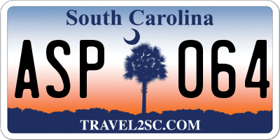 SC license plate ASP064