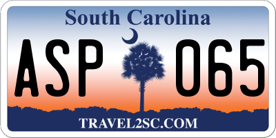 SC license plate ASP065