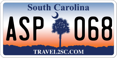 SC license plate ASP068