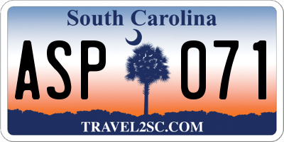 SC license plate ASP071