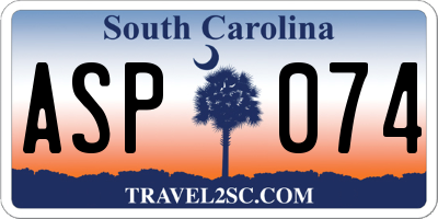 SC license plate ASP074