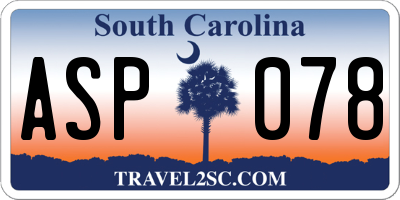 SC license plate ASP078